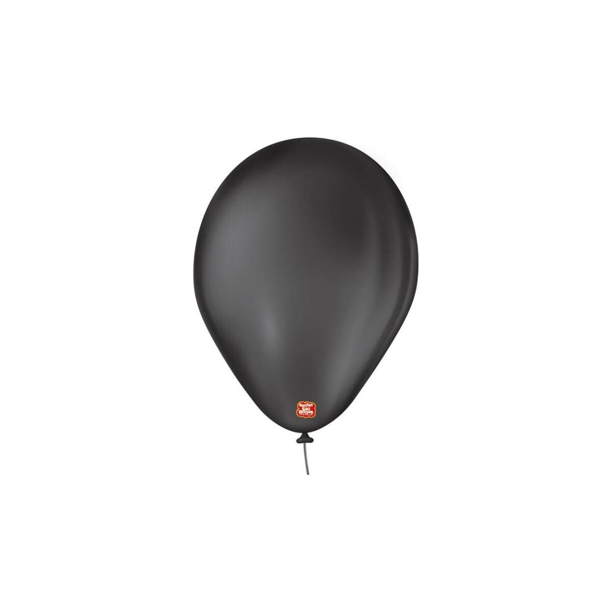 Balão Liso 7" Preto São Roque Pacote 50 Unidades