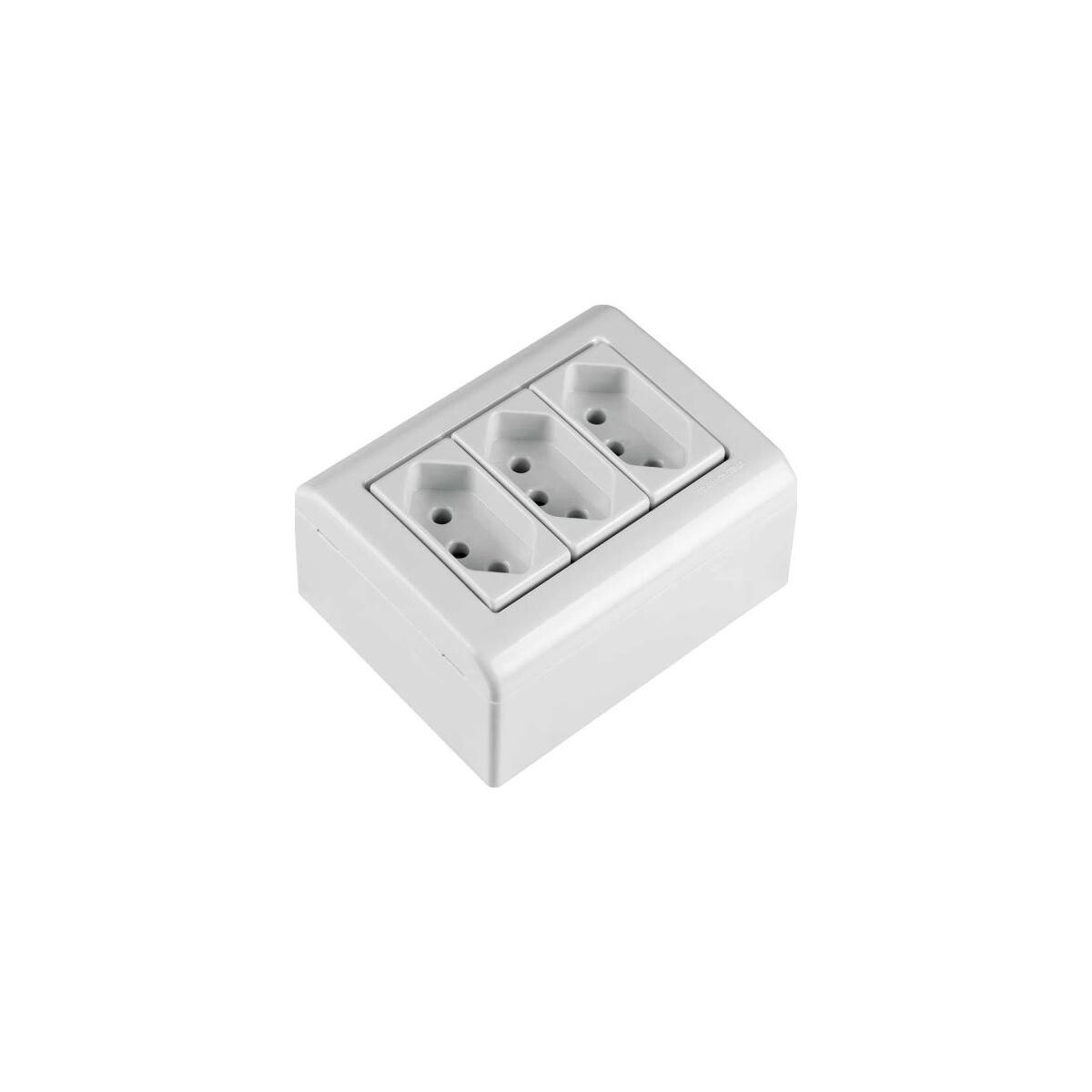Caixa de Sobrepor Tramontina com 3 Tomadas 2p+t 20 a 250v