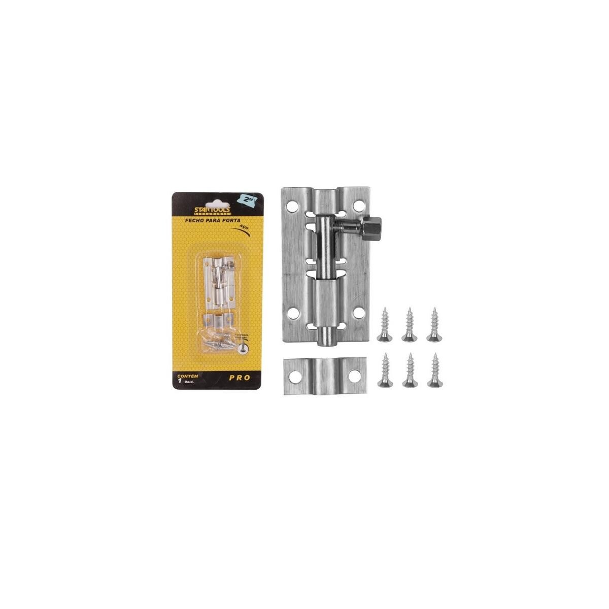 Ferrolho Redondo de Aço 2" Startools com Parafusos para Portas