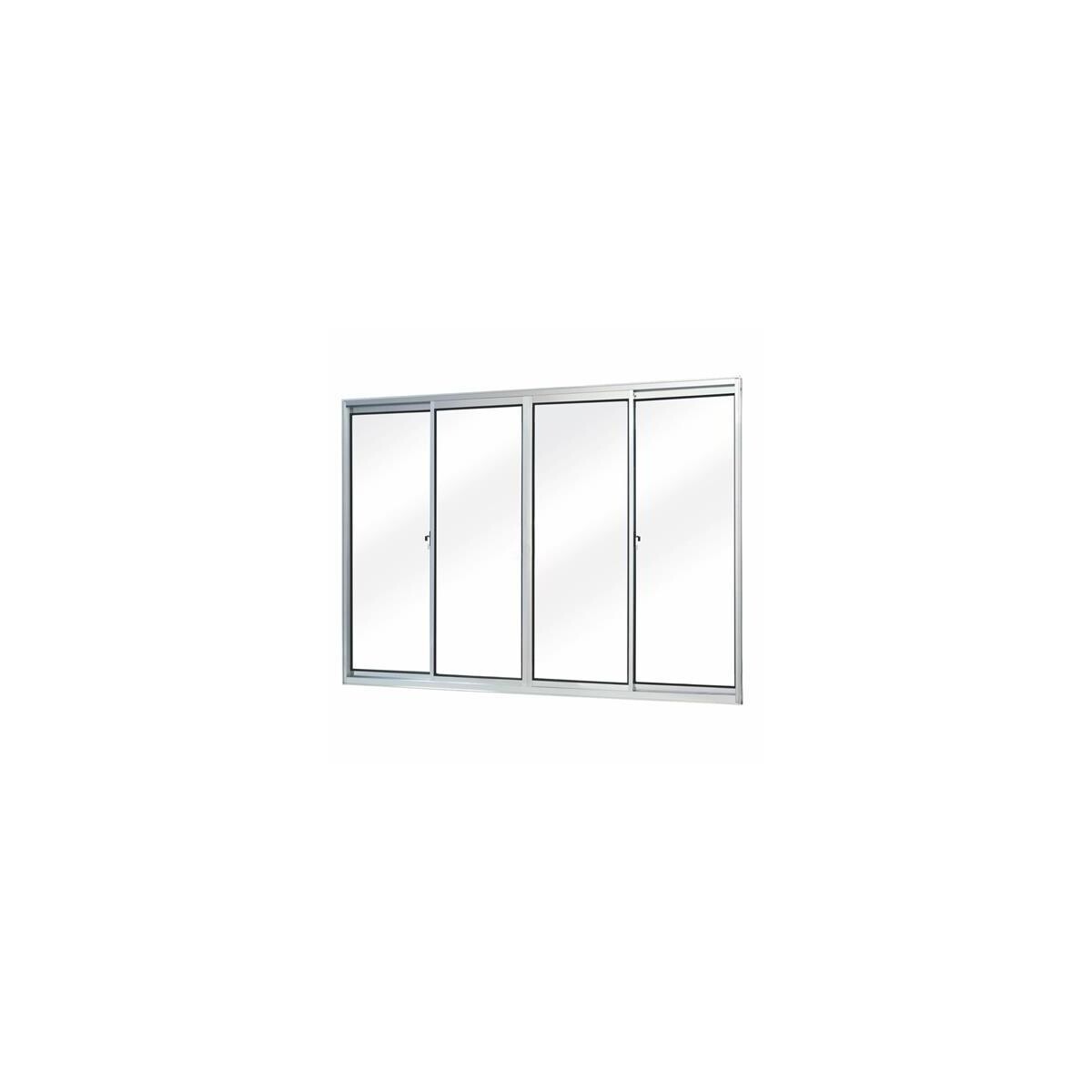 Janela de Alumínio Mgm 150x120cm Vidro Liso 4 Folhas Sem Veneziana