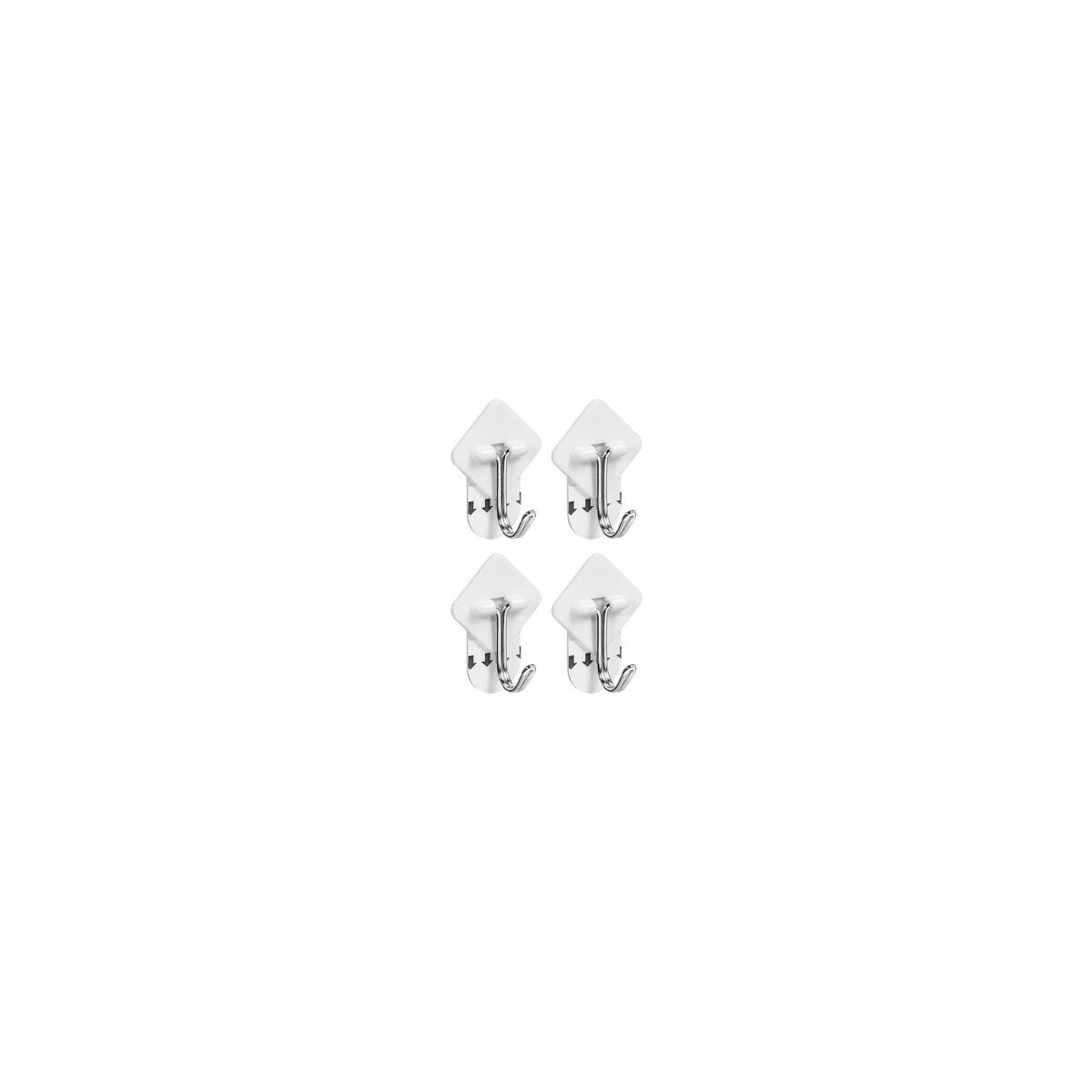 Gancho Adesivo Plástico Metal Aplik Branco - Sem Furos