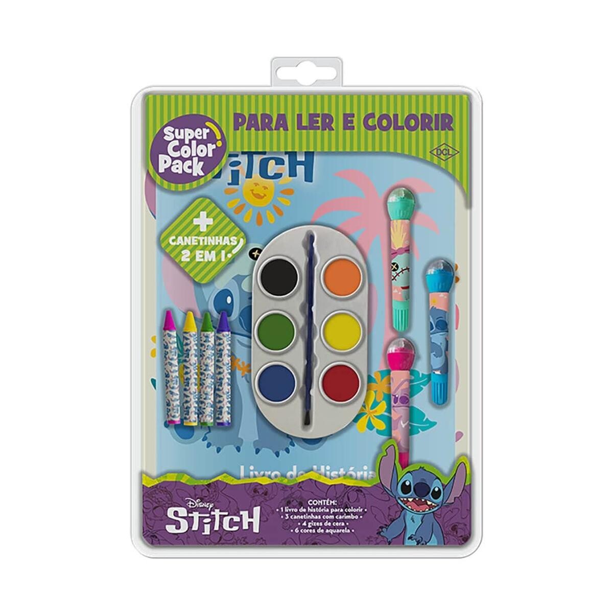 Kit Colorir Infantil Completo Stitch Disney Editora Dcl Original