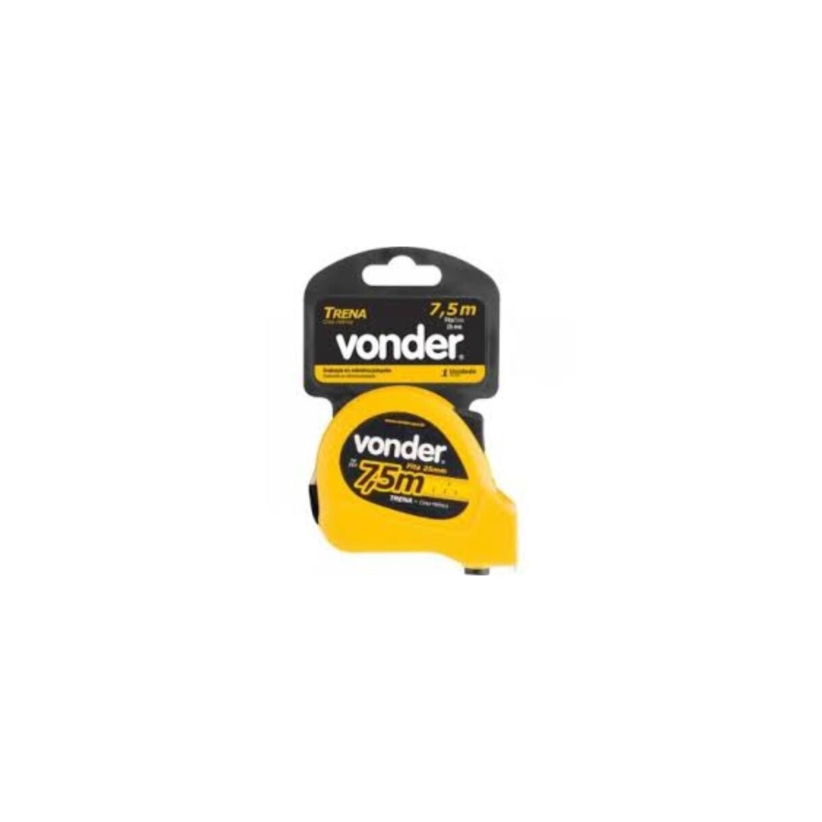 Trena 7,5 Metros Fita 25 Mm com Trava e Presilha - Vonder