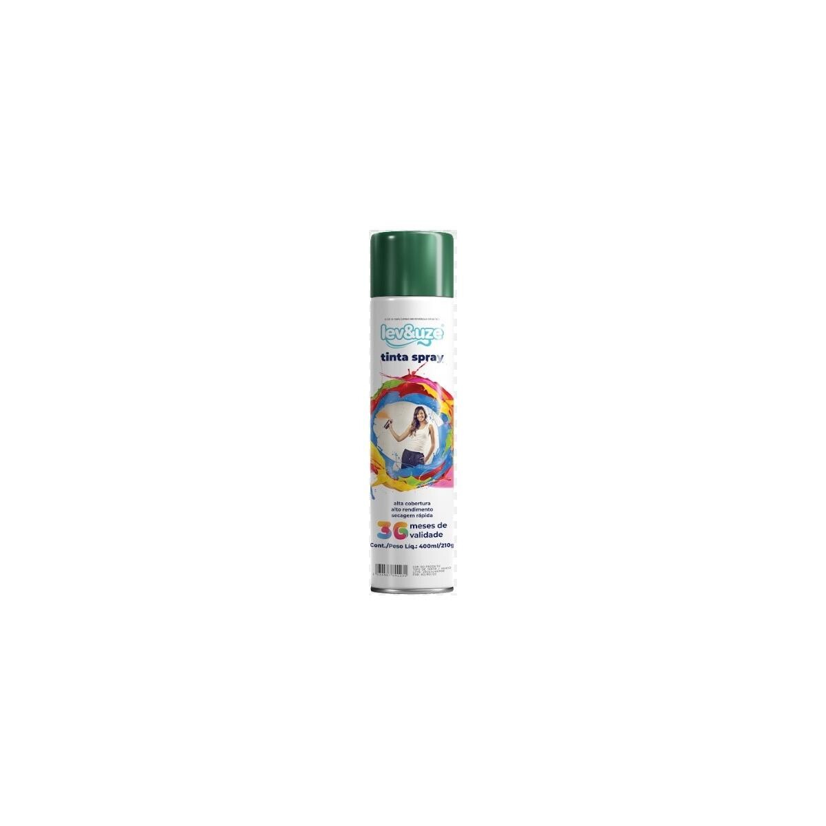 Tinta Spray Metálica Verde 400ml Lev&amp;uze – Acabamento Premium