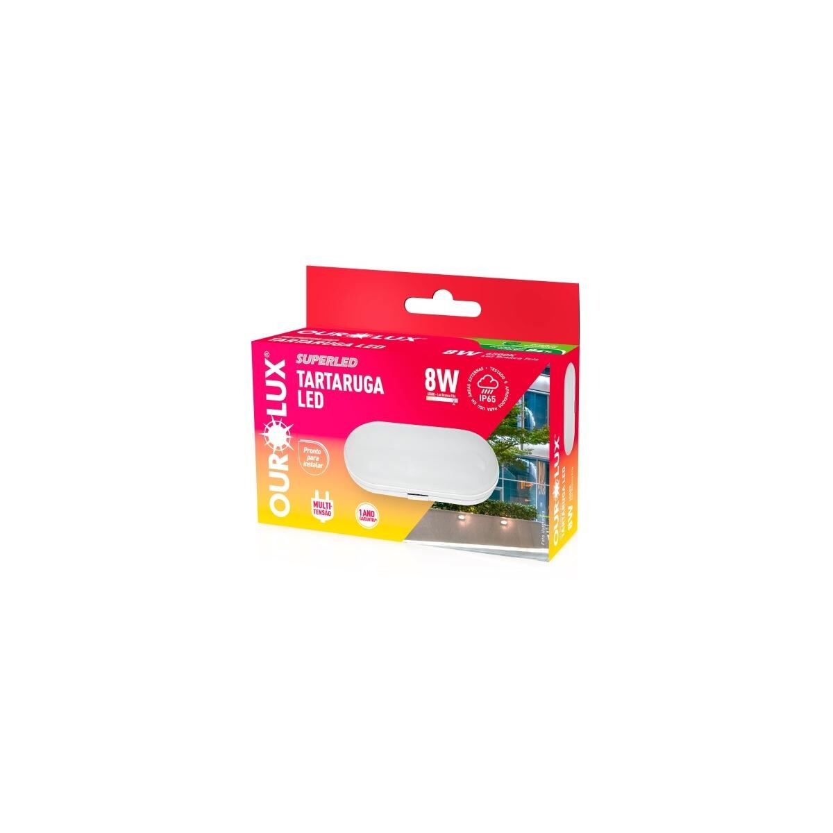 Kit 2 Luminárias Tartaruga Led 8w 6500k Luz Branca