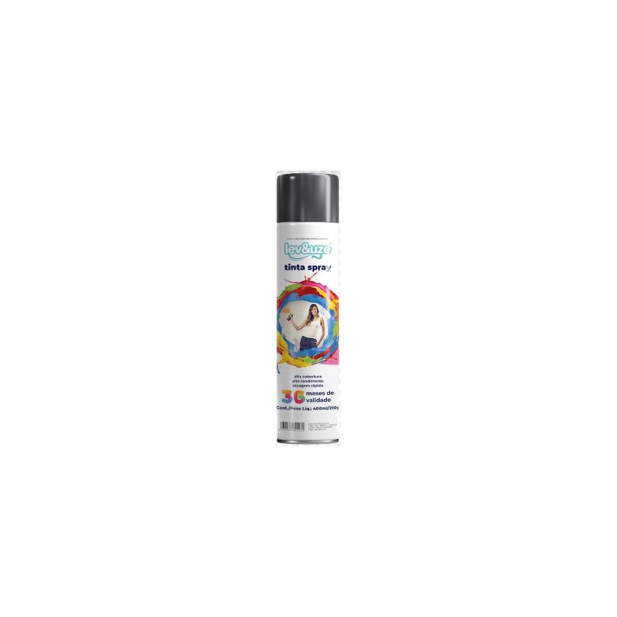 Tinta Spray Metálica Lev&uze 400ml Alumínio para Rodas