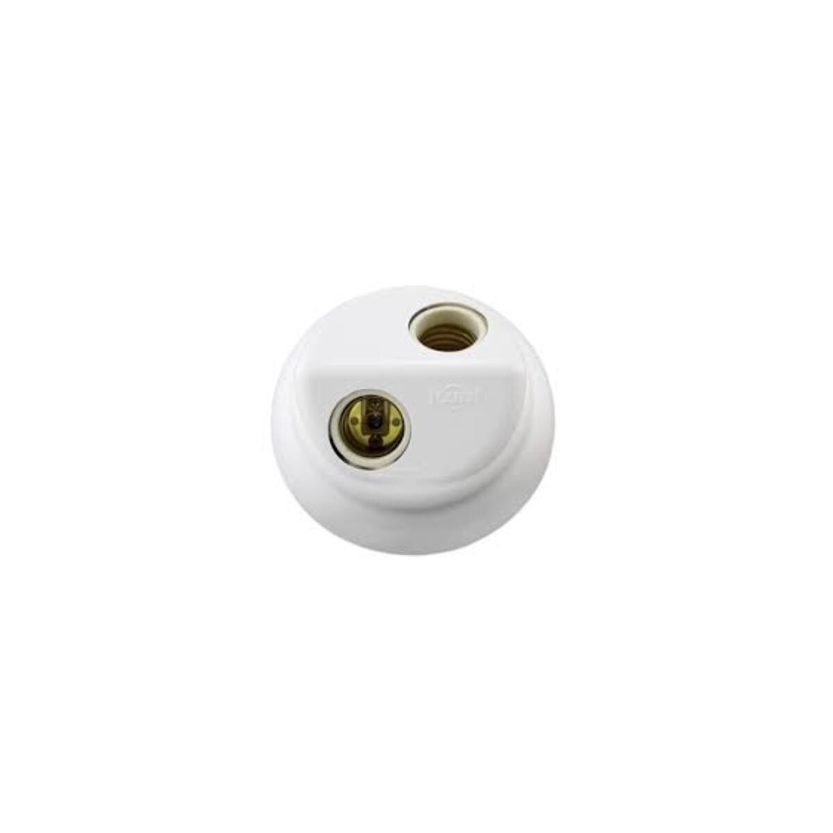 Plafon Bocal Duplo Porcelana Branco Ilumi para Lâmpadas