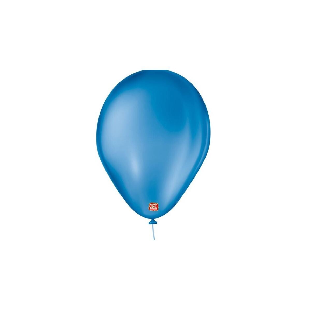 Balão Liso 7 Polegadas Azul São Roque Pacote com 50 Unidades