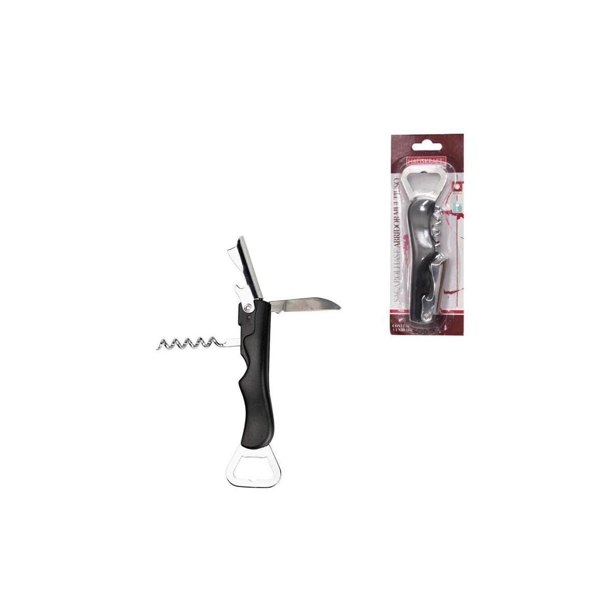 Abridor Saca Rolhas Manual Preto | Cozinha Bar Resistente