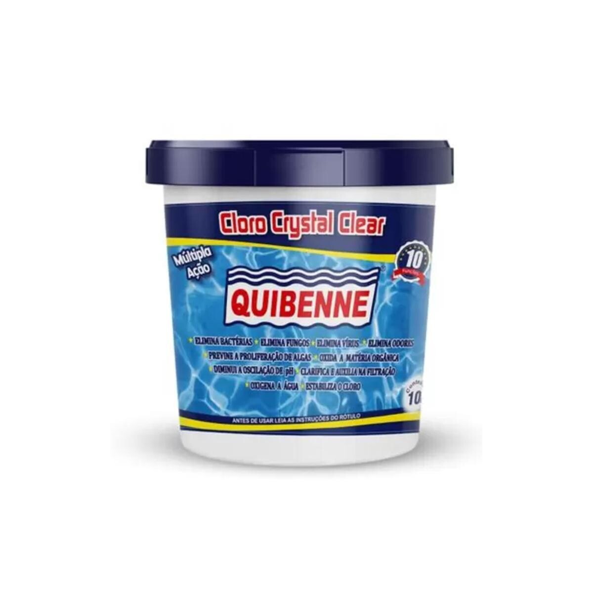 Cloro Crystal Clear Quibenne 1kg Tratamento água Piscina