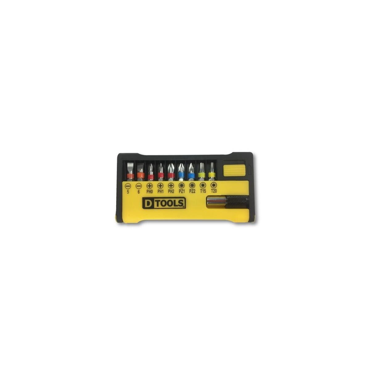 Jogo de Bits com Porta Bits Dtools 10 Peças para Parafusadeira