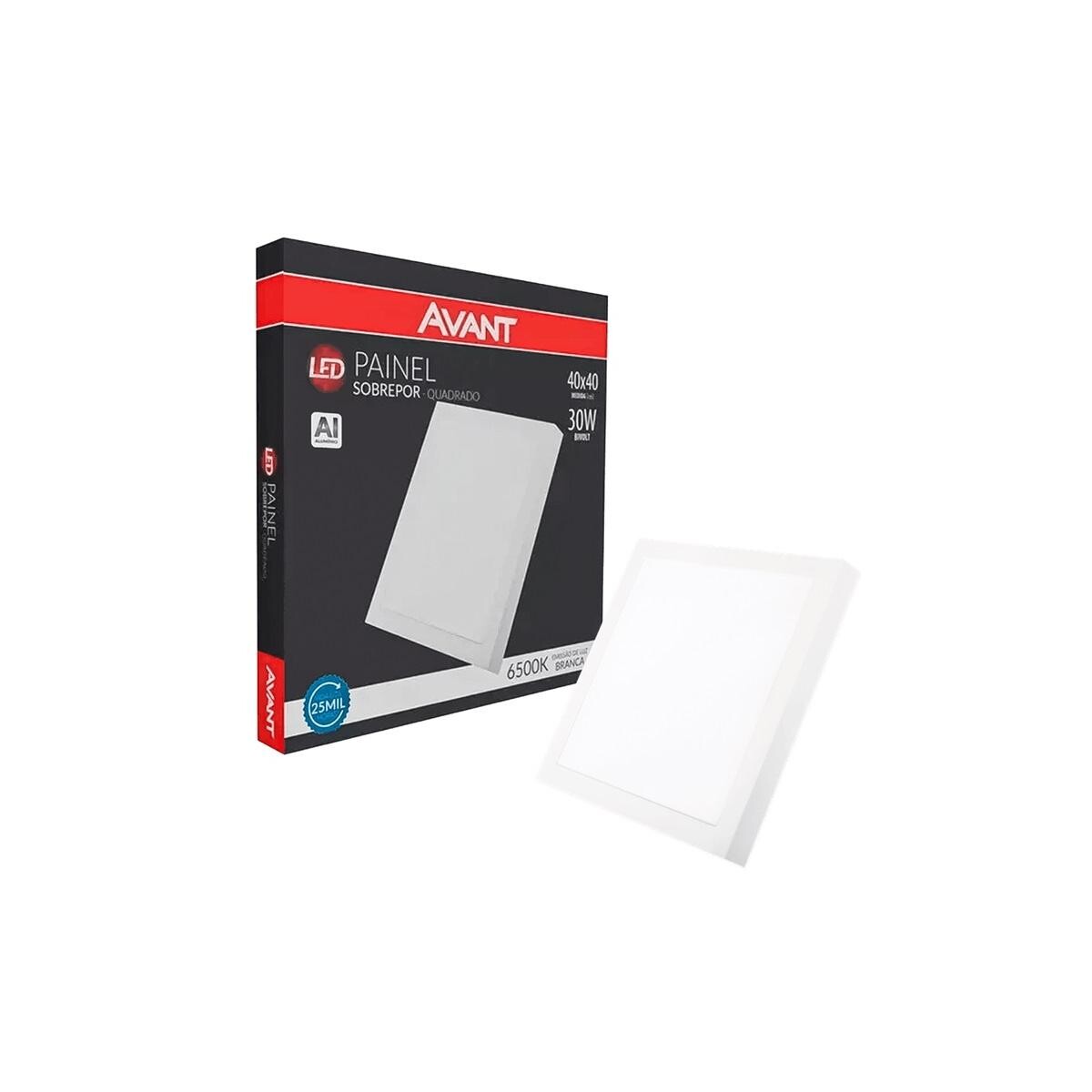 Painel Led Slim Sobrepor Avant 30w 5000k Branco Frio