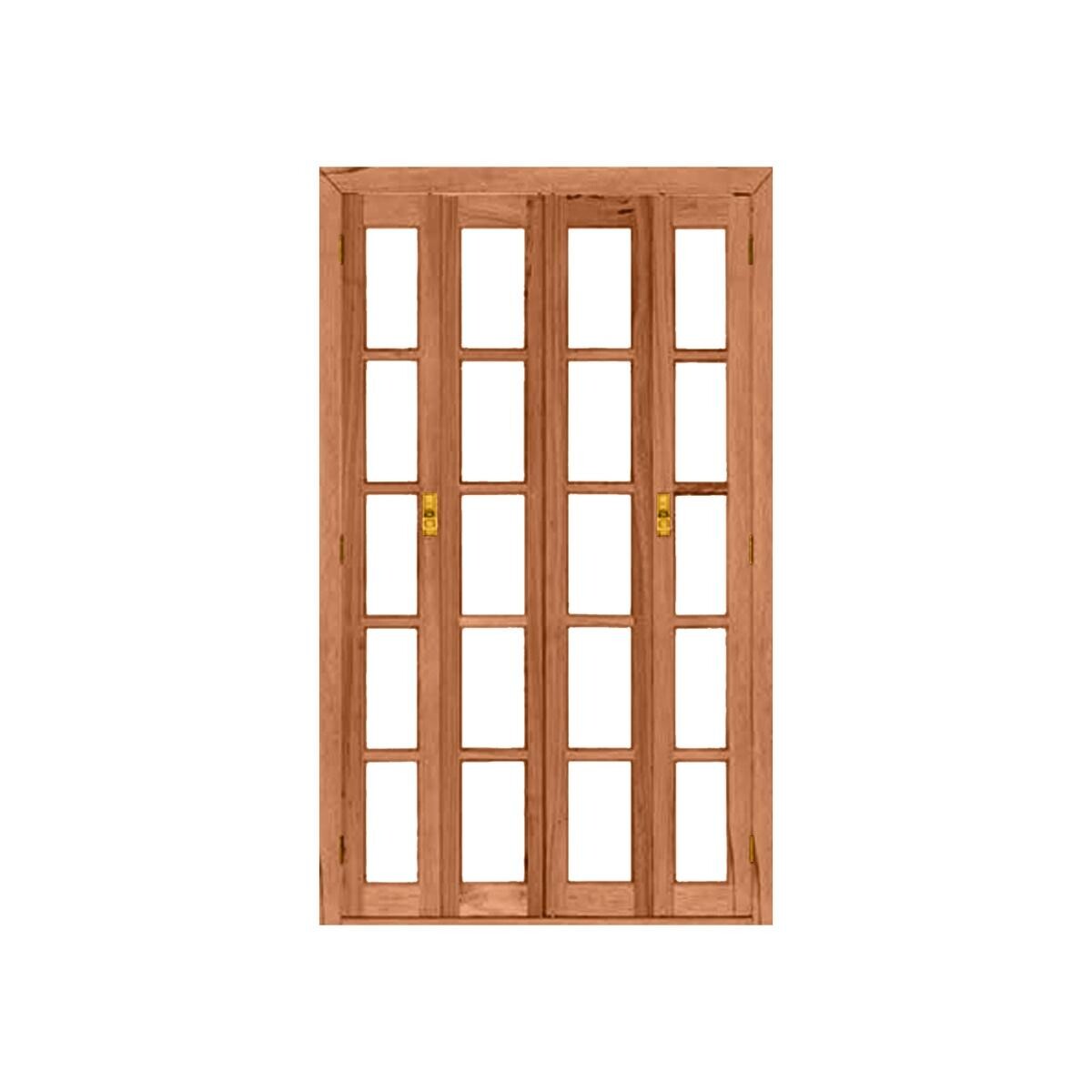 Porta Sacada Eucalipto Pe641 Esel 140x216 Vidro Quadriculado