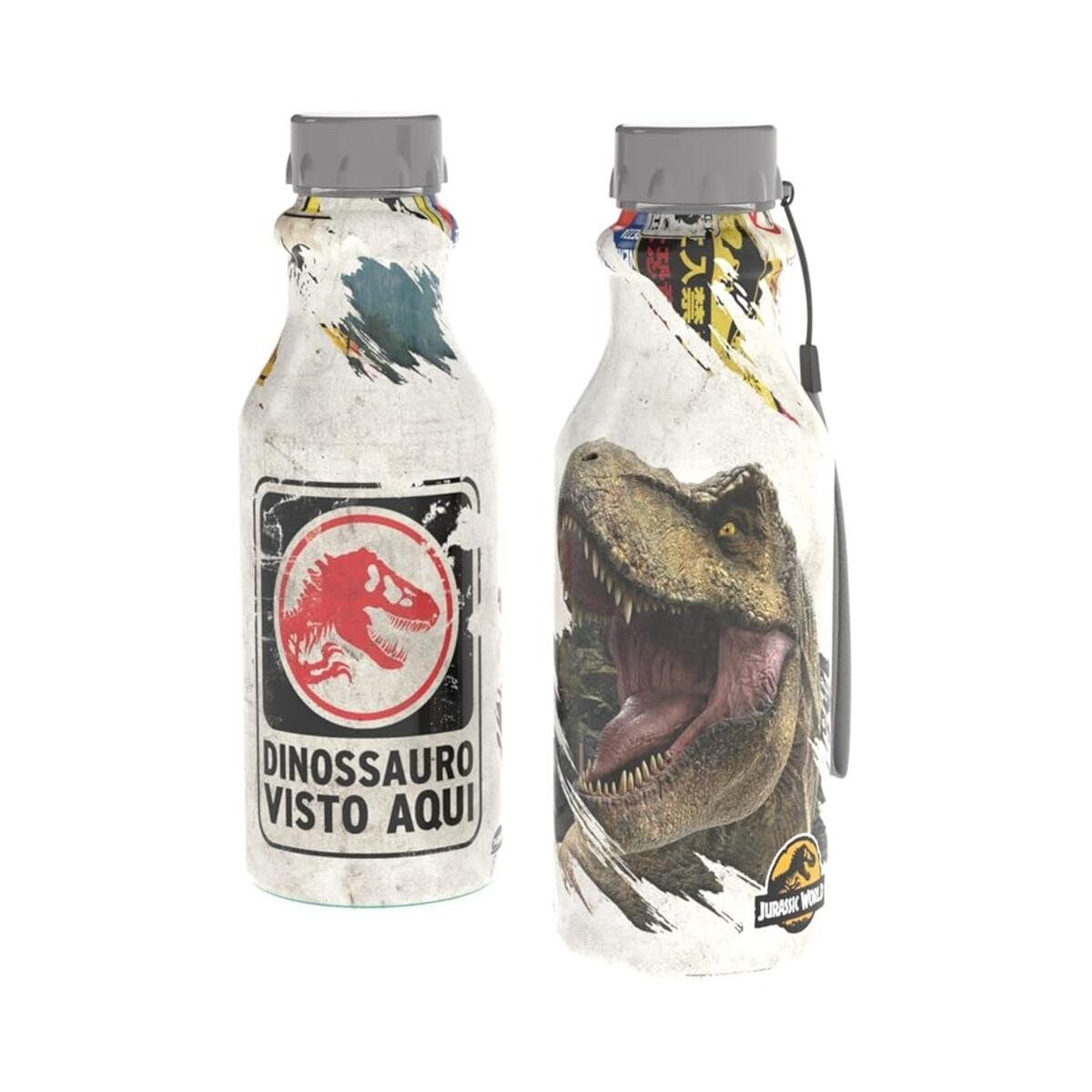 Garrafa Squeeze Retrô Jurassic World 500ml | Hidratação