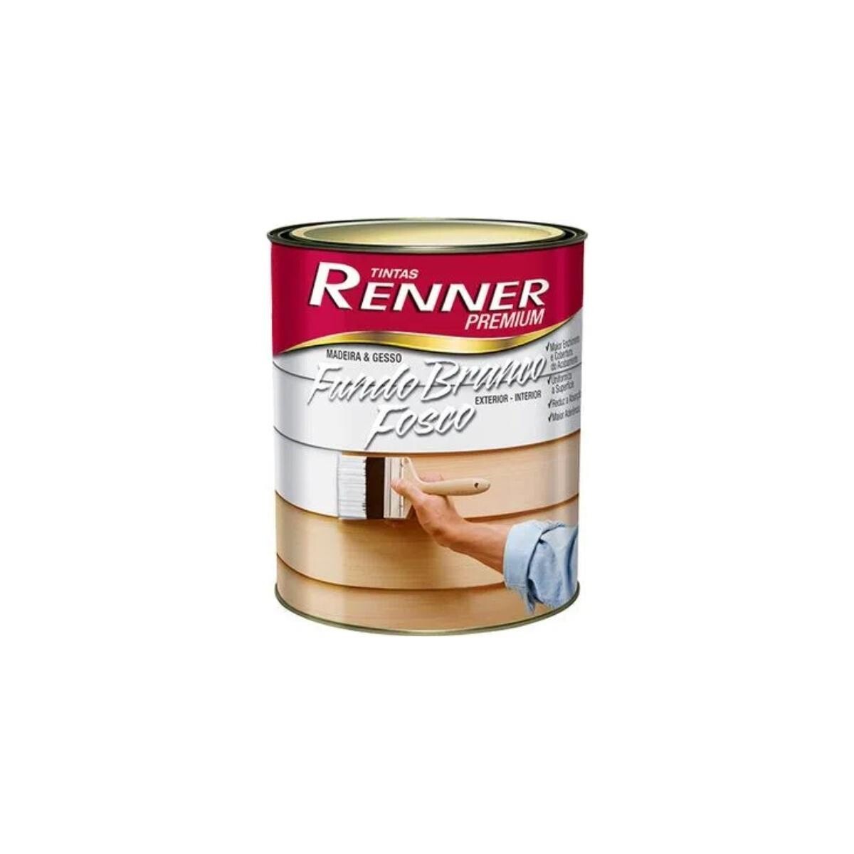 Fundo Preparador Branco Fosco Renner 0,9l - Base para Pintura Duradoura