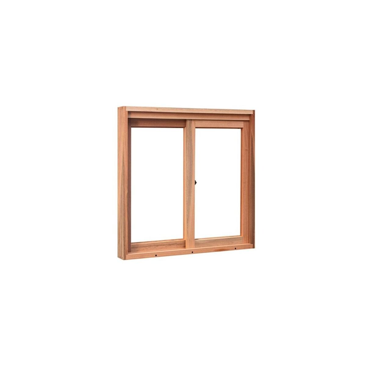Janela de Correr Esel Eucalipto 120x120cm Vidro Liso