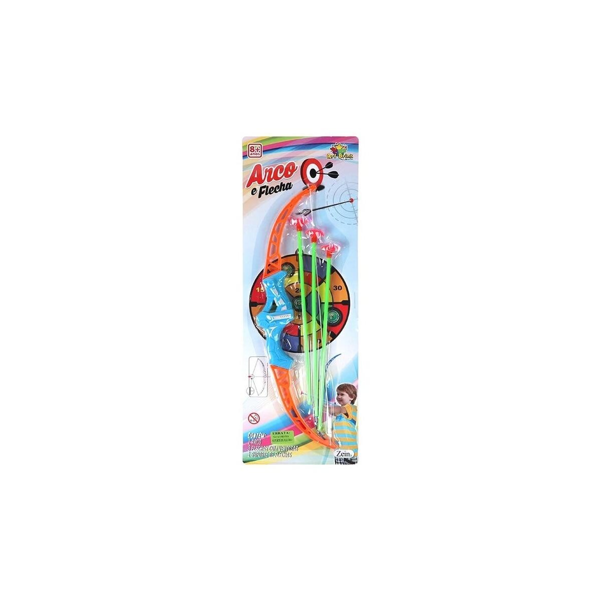 Arco e Flecha Zein 3 Flechas Ventosa - Brinquedo Infantil Durável