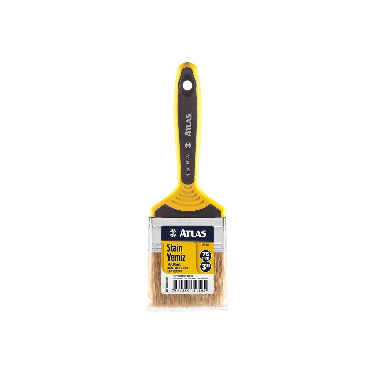 Pincel Dupla Atlas 3" para Stain e Vernizes - Alta Performance
