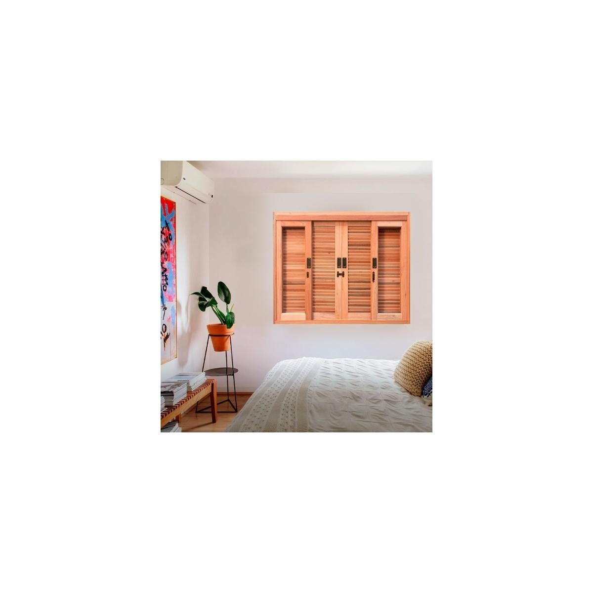 Janela Alumínio Esel Je156 Fixa e Correr 160x120cm Vidro Liso
