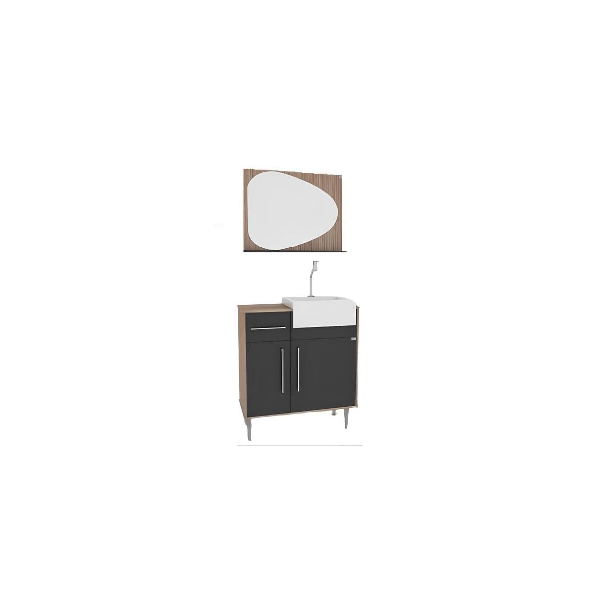 Balcão de Banheiro Nexa Turim 810 80cm Aveiro/preto