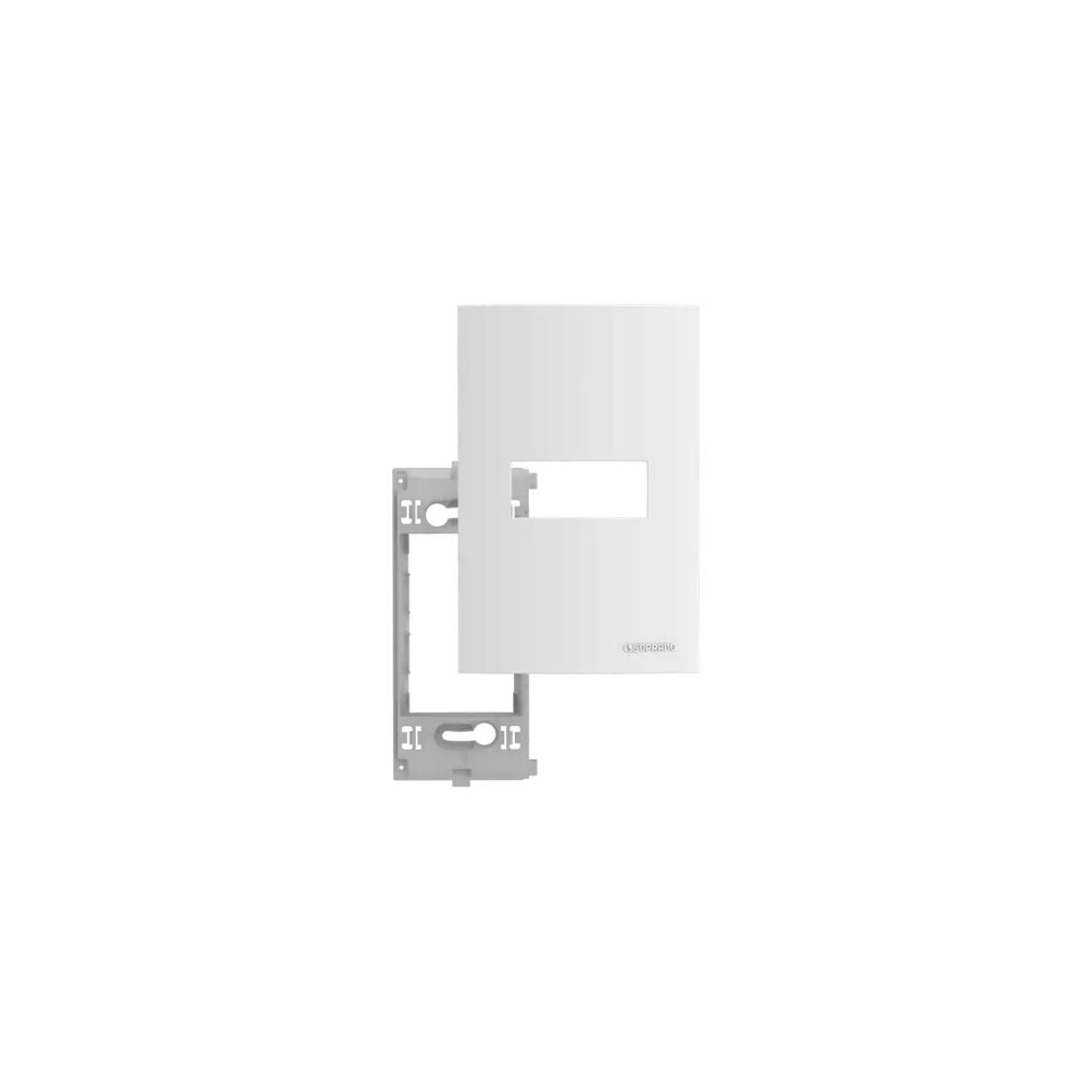 Placa 1 Módulo 4x2 Atria Soprano Branco para Tomadas/interruptores