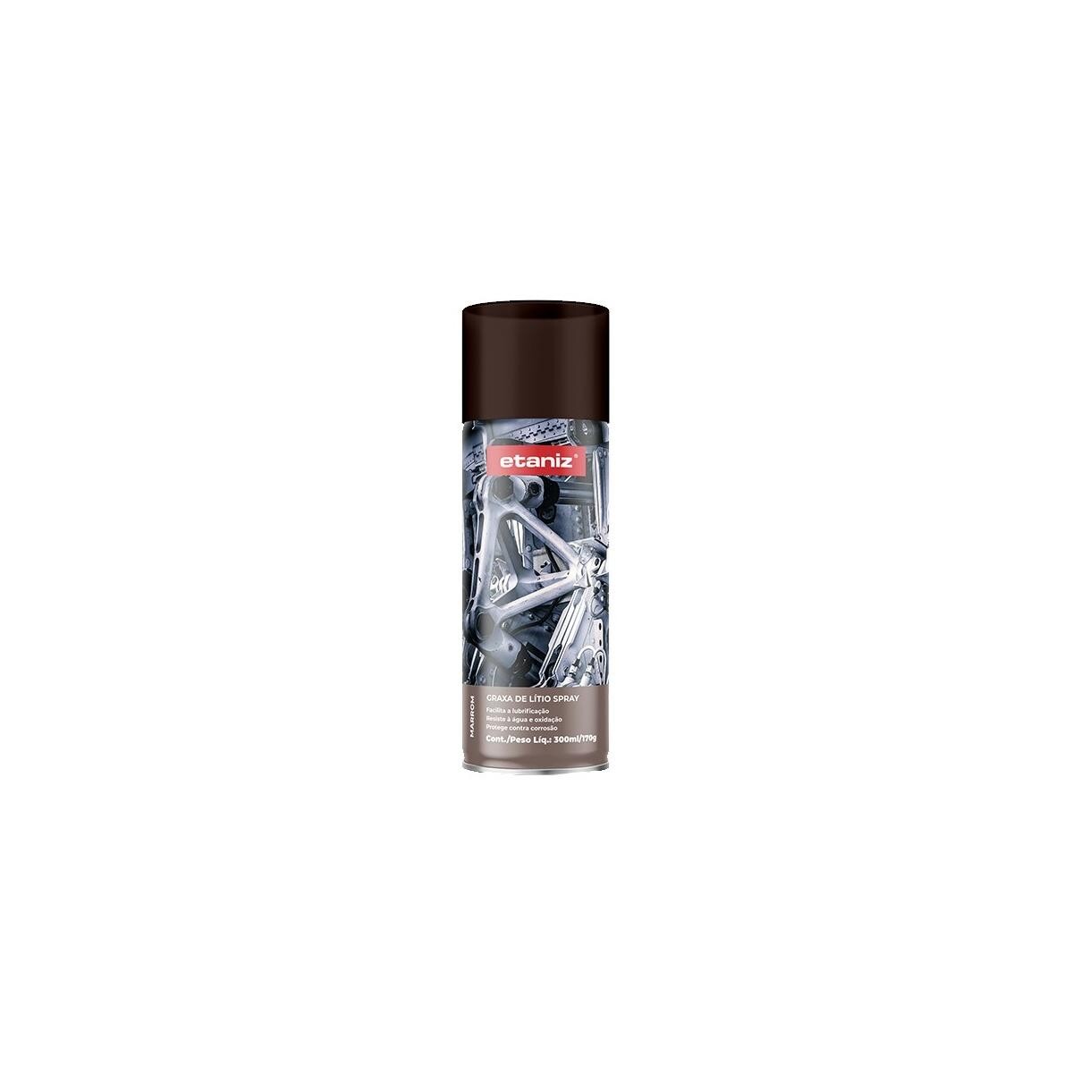 Graxa de Lítio Marrom Spray Etaniz 300ml/170g Durabilidade Superior
