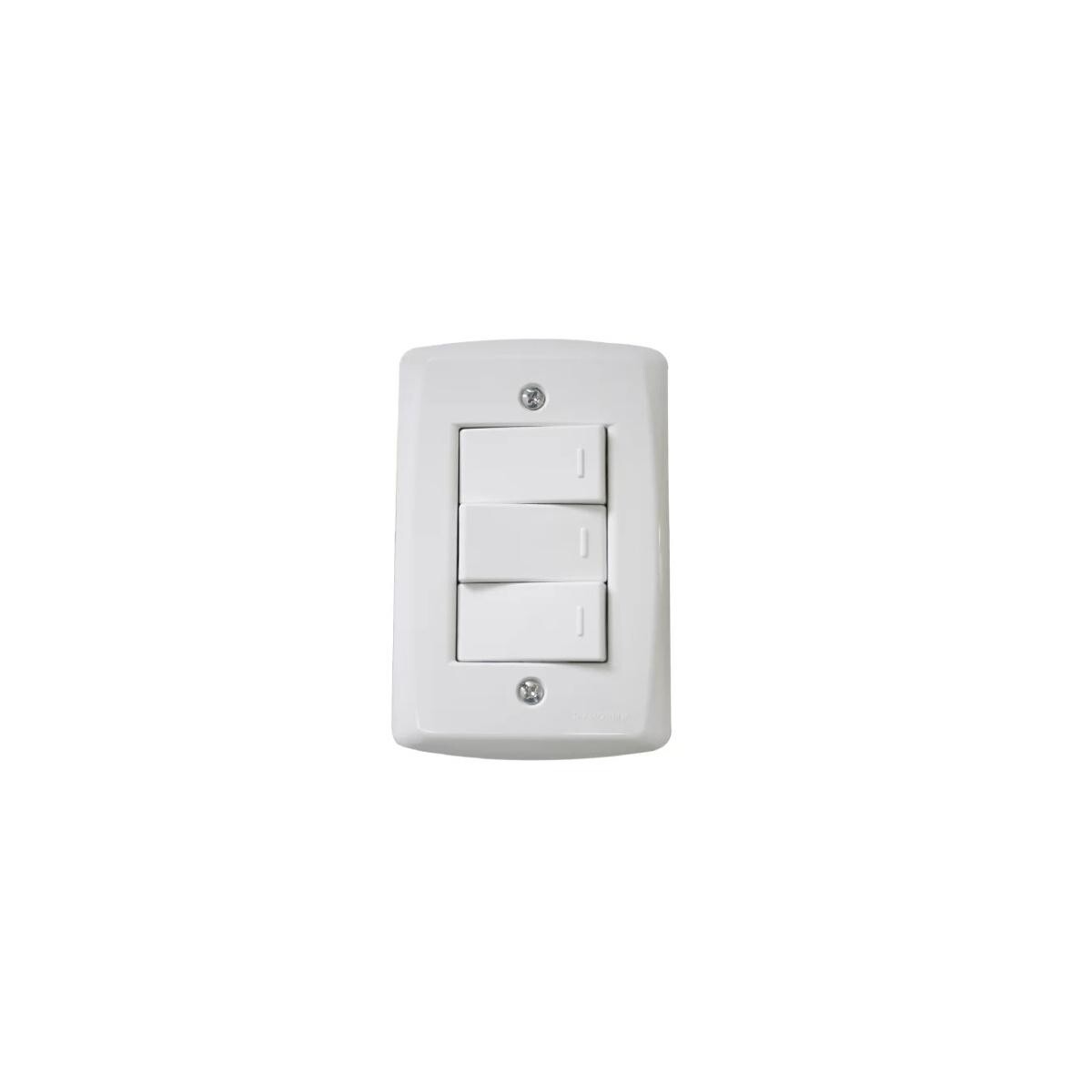Interruptor 3 Teclas 10a Tramontina Lux2 Branco