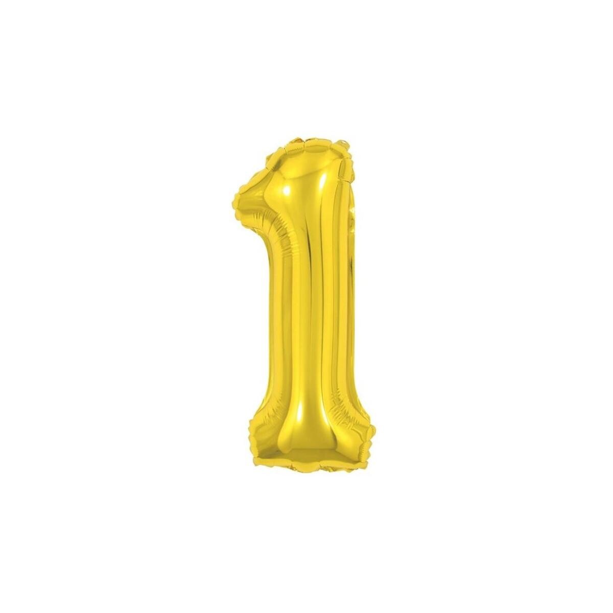 Balão Dourado Metalizado 40cm Número 1 Make para Aniversário