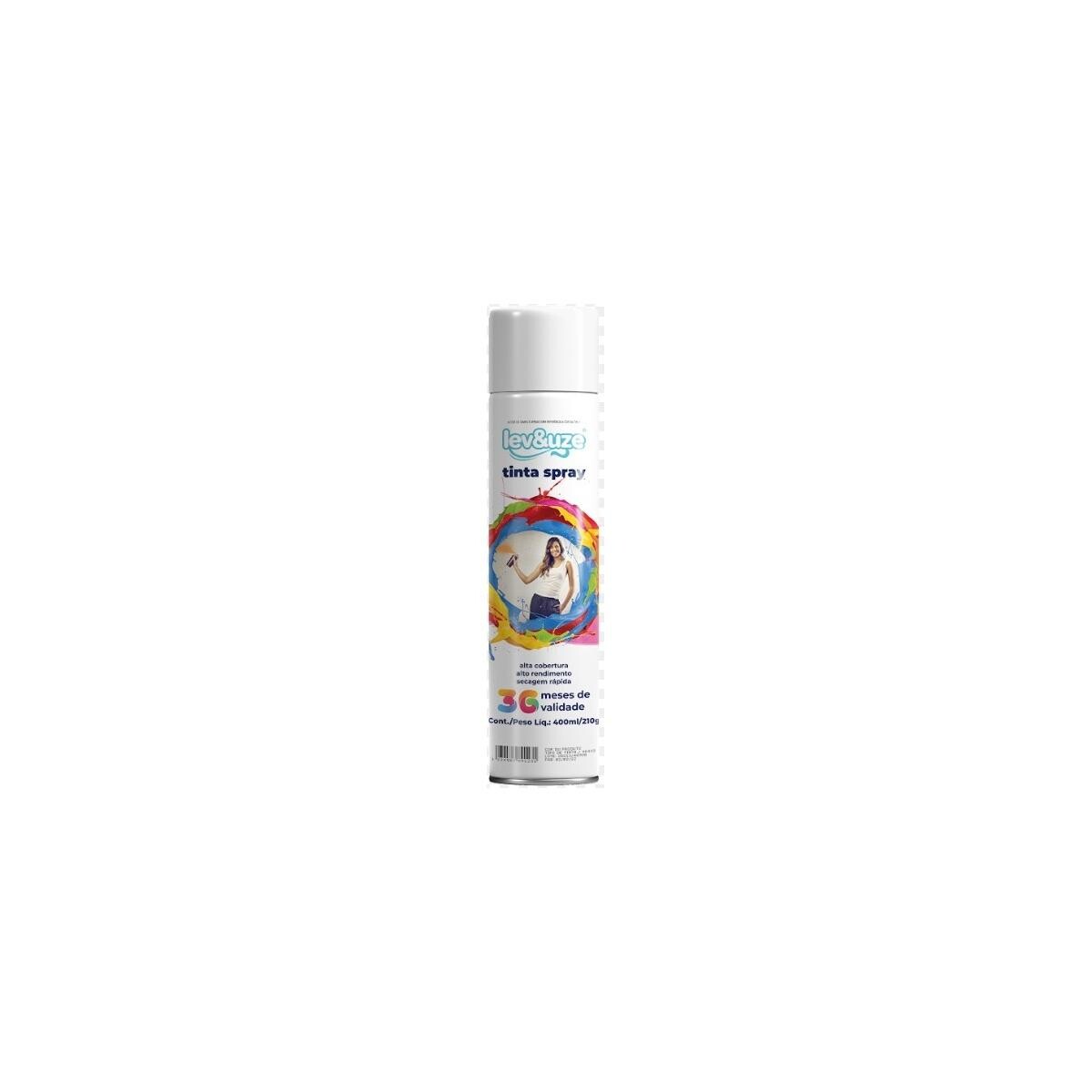 Tinta Spray Alta Temperatura Lev&uze 400ml Branco