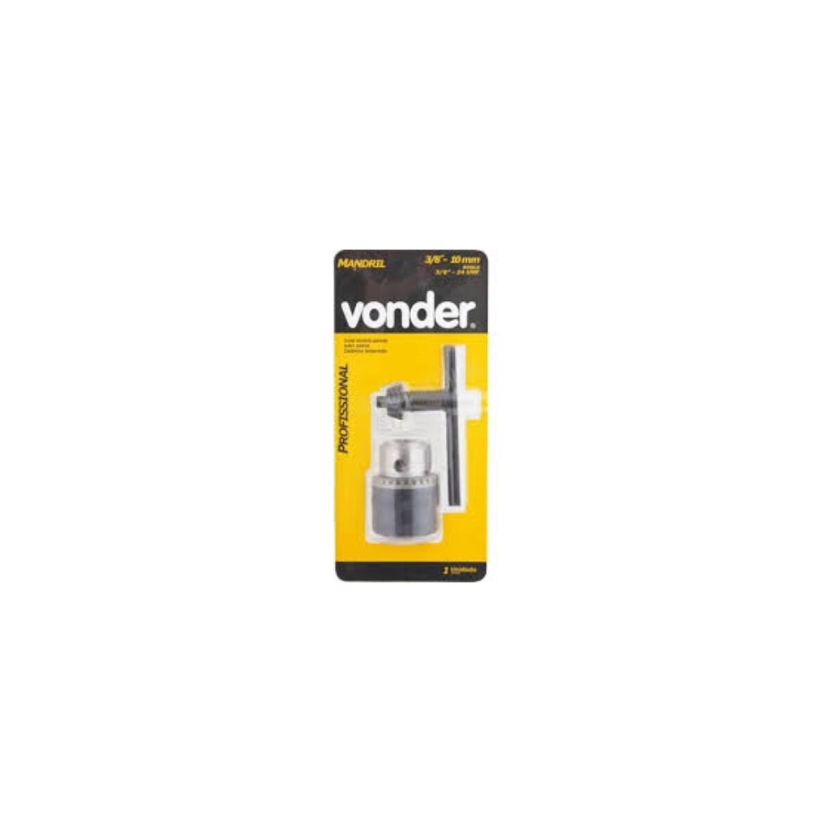 Mandril Leve Vonder 3/8 Pol. Rosca 3/8-24 Unf para Furadeira