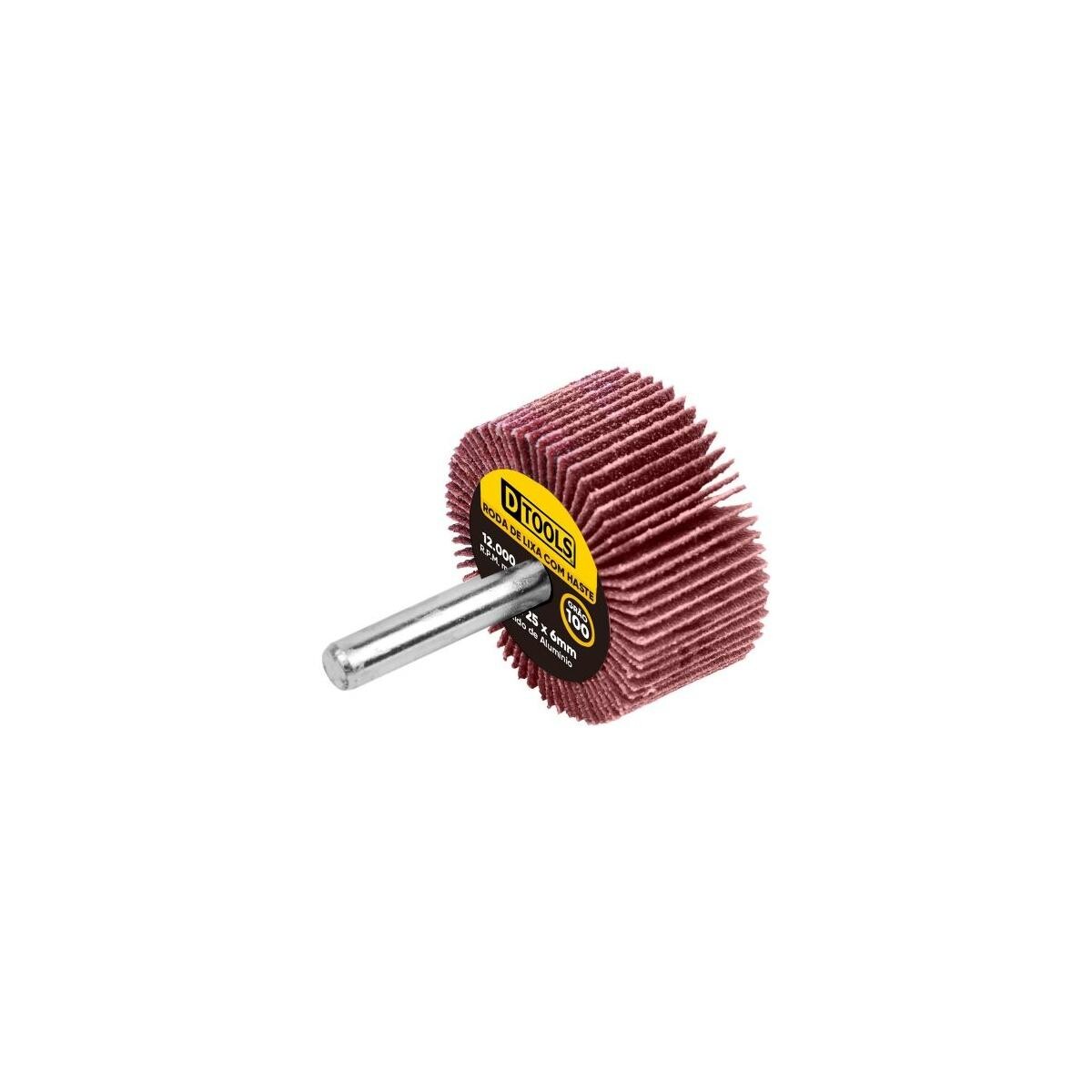 Roda de Lixa com Haste Dtools 50x25mm Grão 100