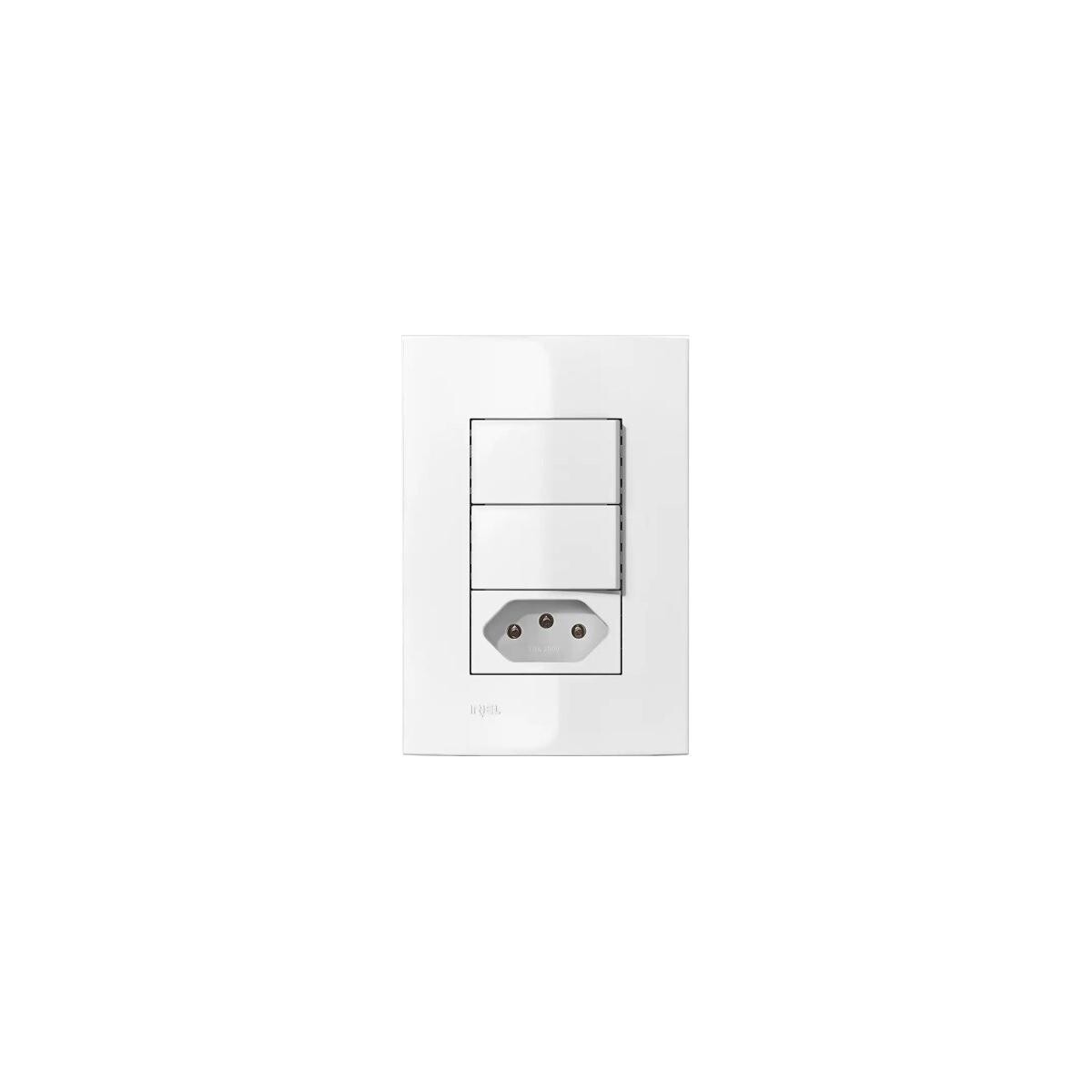 Conjunto Interruptor e Tomada 10a Iris Branco Soprano