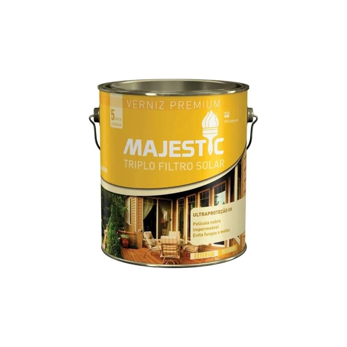 Verniz Triplo Filtro Solar Majestic Brilhante Natural 3,6 Litros