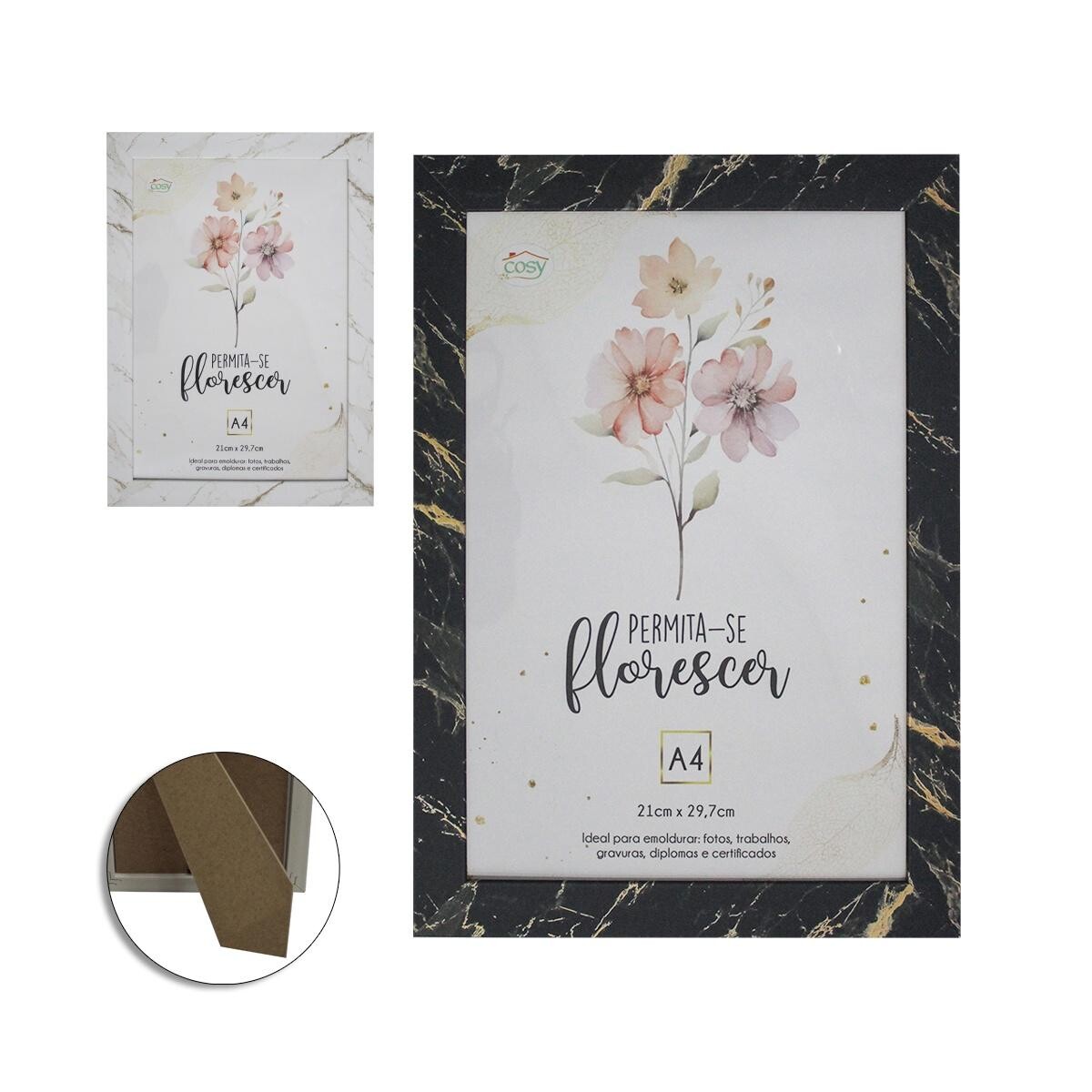 Quadro para Certificados A4 Dt24402 com Moldura 21x29,7cm