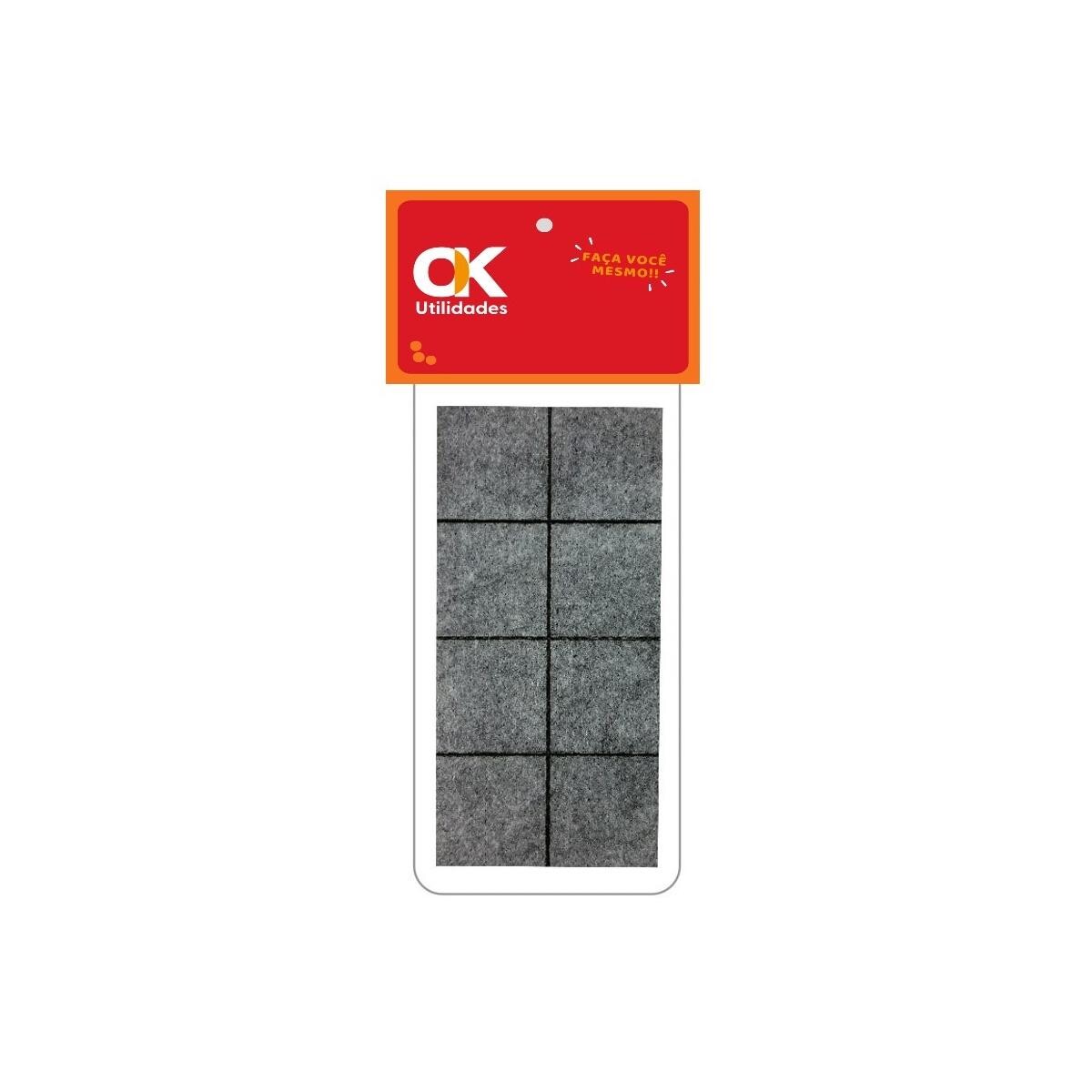 Feltro Quadrado Protetor Ok Utilidades 25x25x2mm Adesivo