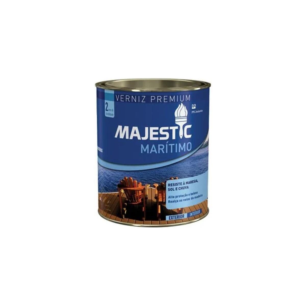 Verniz Marítimo Majestic Brilho Incolor 0,9l – Durabilidade e Proteção