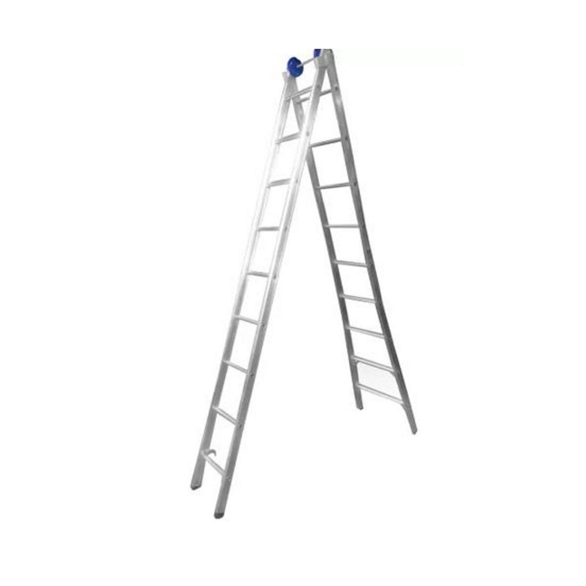 Escada Alumínio Extensível 2x9 Degraus Azimut Profissional