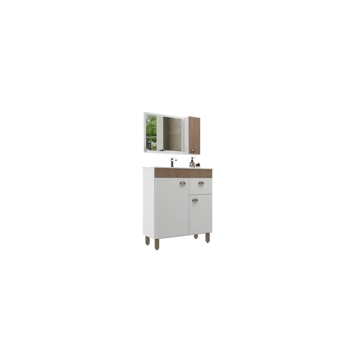 Balcão para Banheiro Belizze Portofino 80 Cm Noce - Durabilidade e Estilo