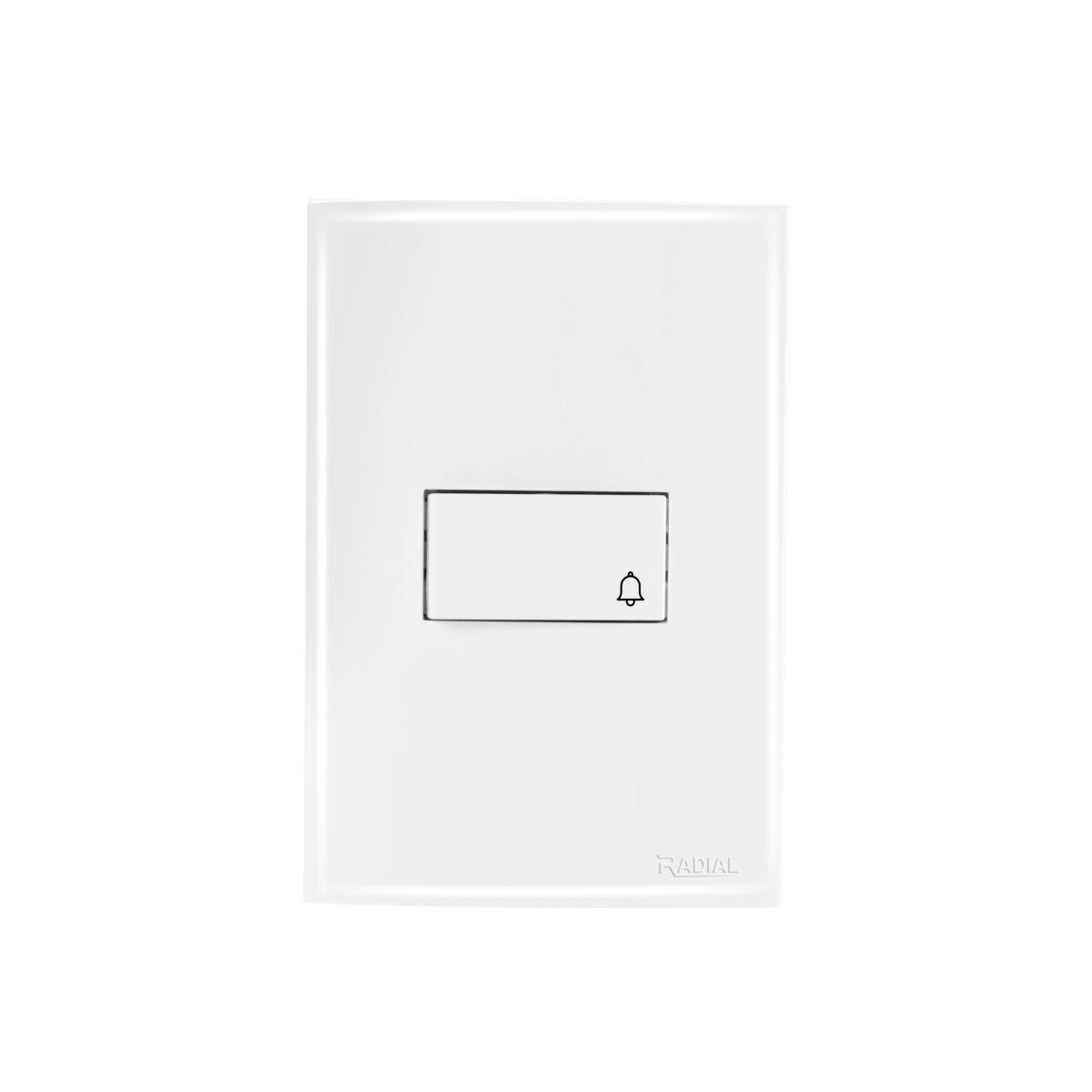 Campainha 1 Tecla Radial Placa Ouro Branca - Linha Premium
