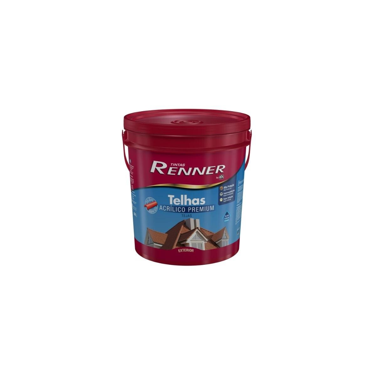 Tinta Telha Renner Brilhante 18l Cinza Claro - Durabilidade Superior