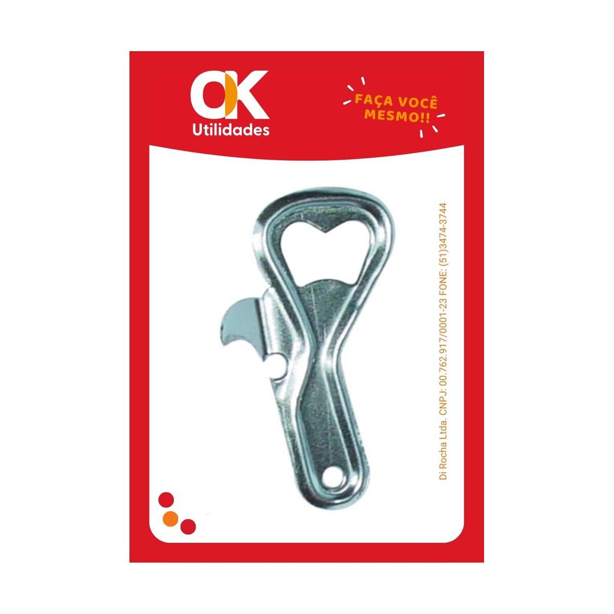 Abridor de Lata Manual Ok Utilidades Ergonômico Aço Inox
