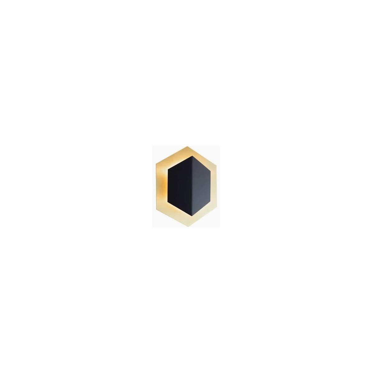 Arandela de Parede Quartzo Latão 19cm 2x G9 Preto e Dourado