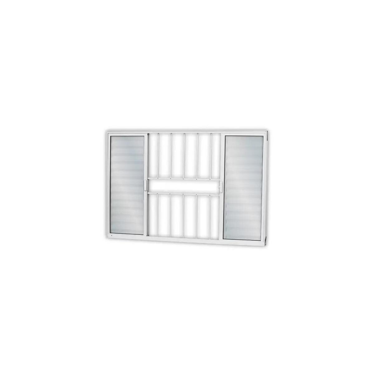 Janela de Alumínio Mgm 100x100cm Veneziana Grade Soft Branca