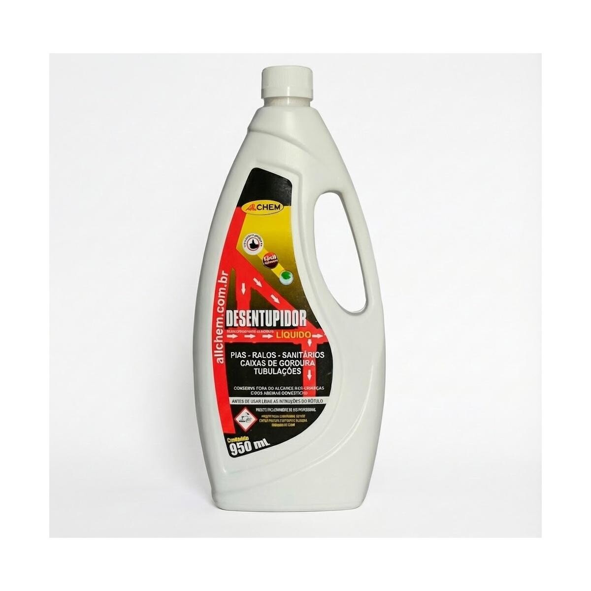 Desentupidor Líquido Allchem 950ml Super Concentrado Ação Rápida
