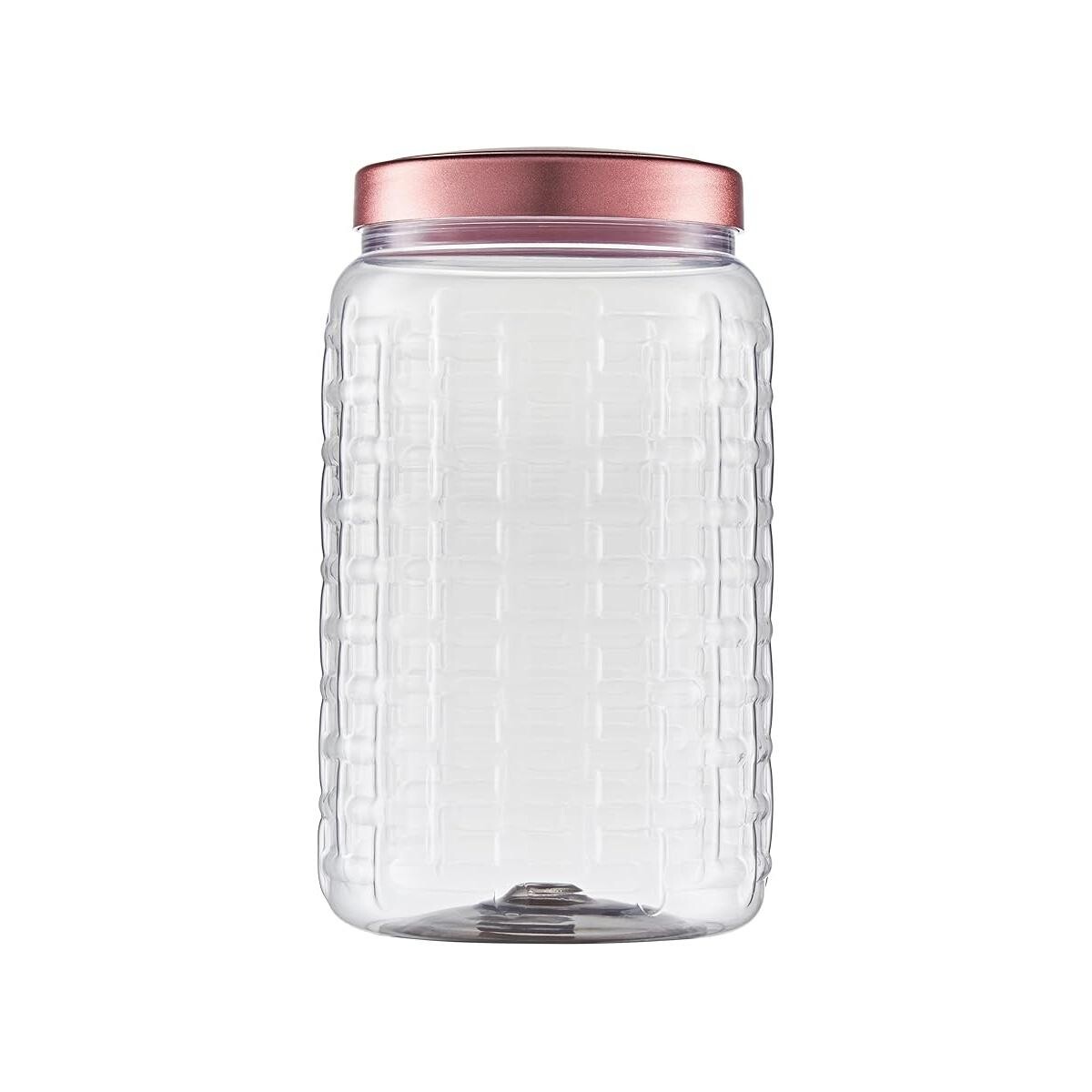 Kit 03 Pote de Plástico Cristal Tampa Matte Rose 1000ml