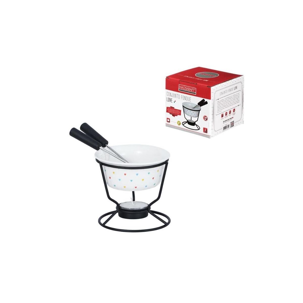 Conjunto Fondue Cj Color Love 5 Peças | Aço Inox Resistente
