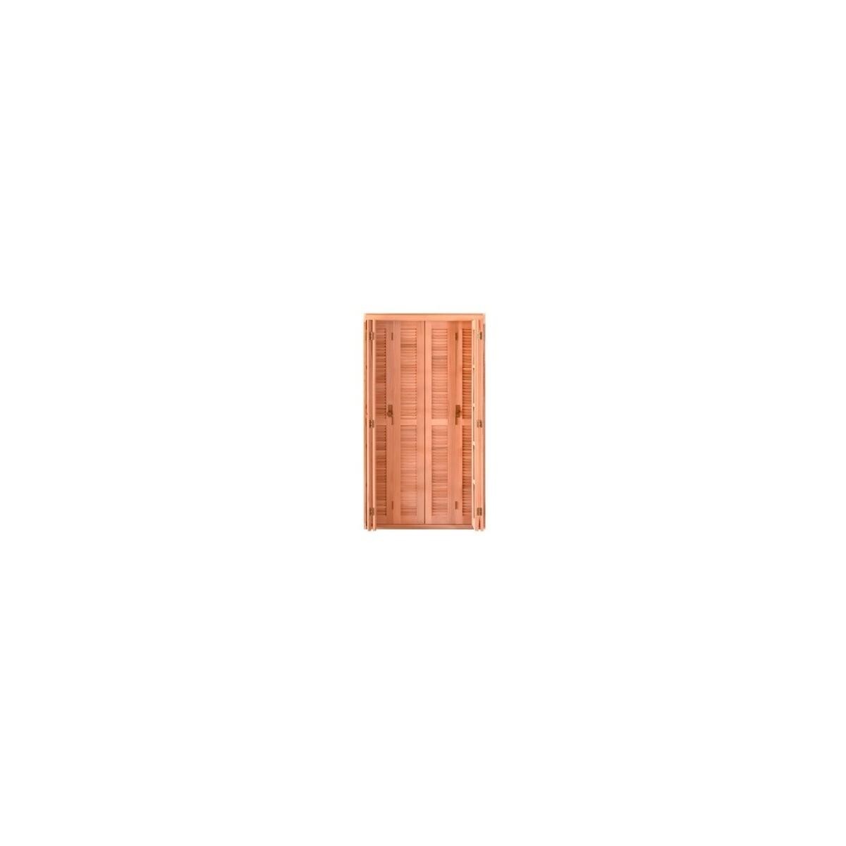 Porta Sacada Esel Pe541 Eucalipto 140x216x14cm Vidro Liso