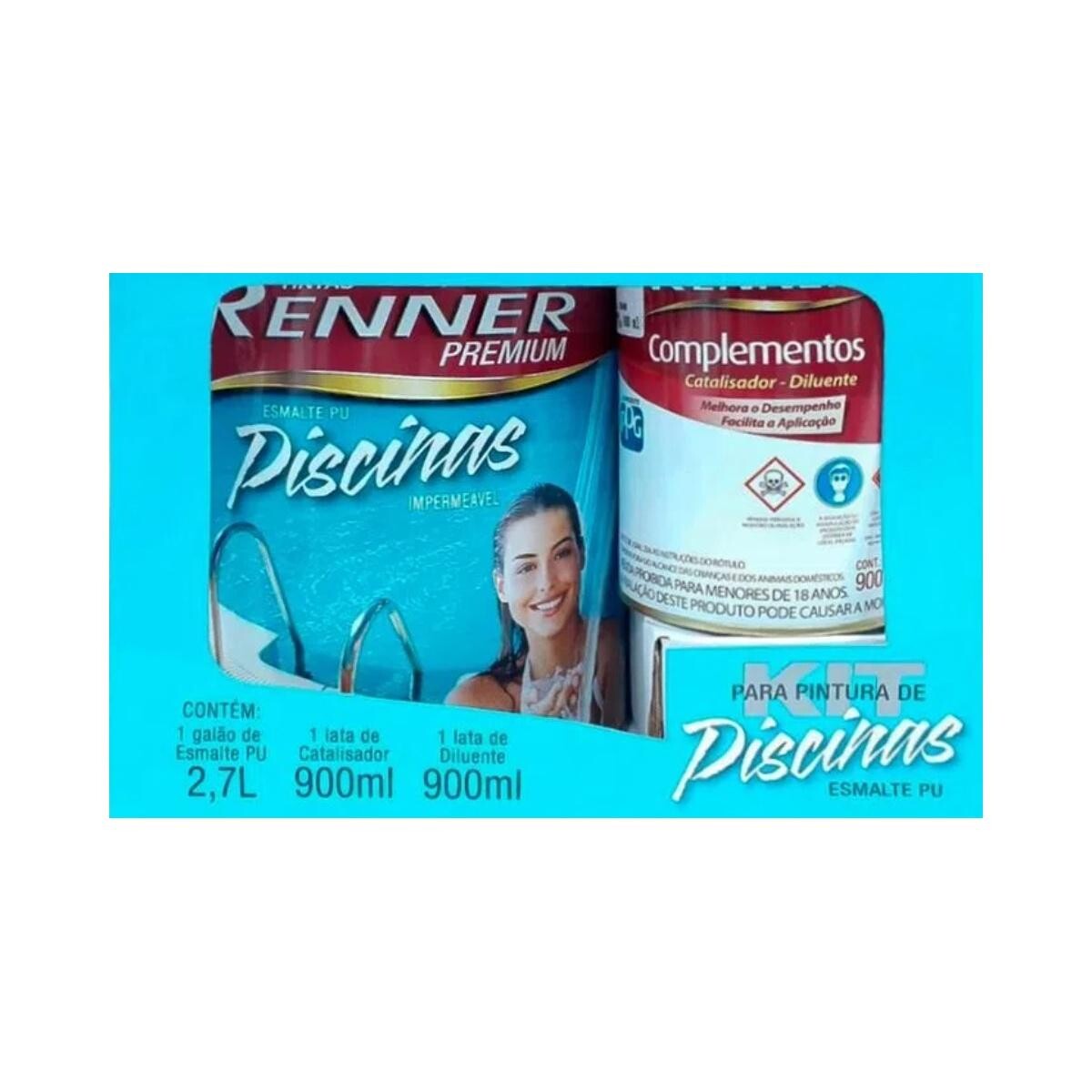 Kit Esmalte Pu Renner de 4,5l Azul para Piscinas