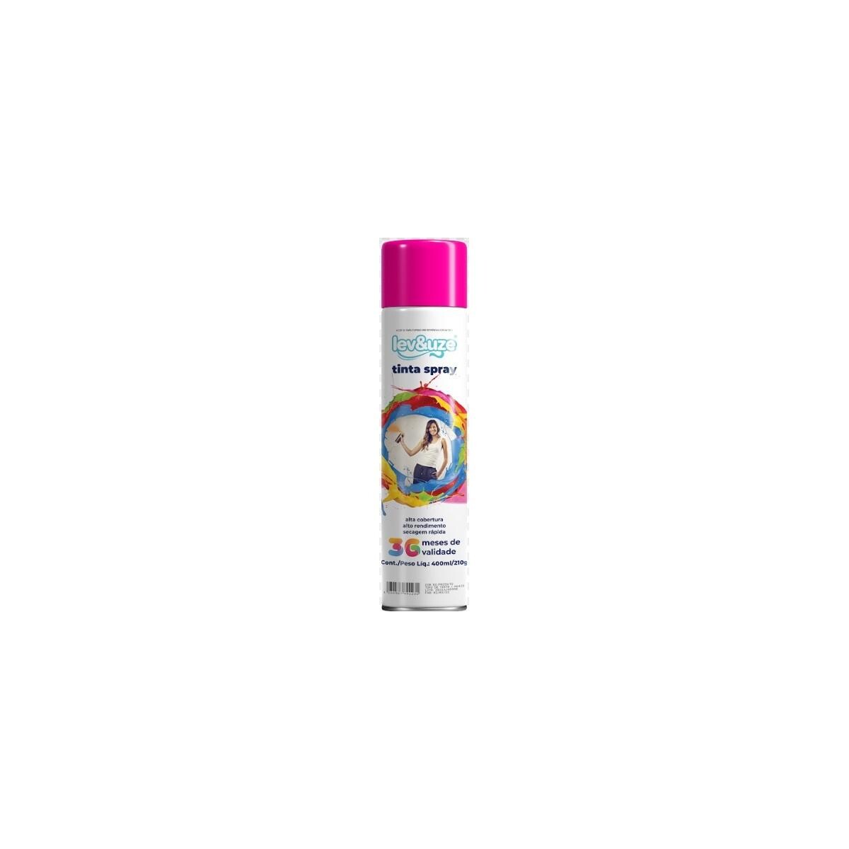Tinta Spray Lev&uze Luminoso Pink 400ml - Cor Rosa Vibrante