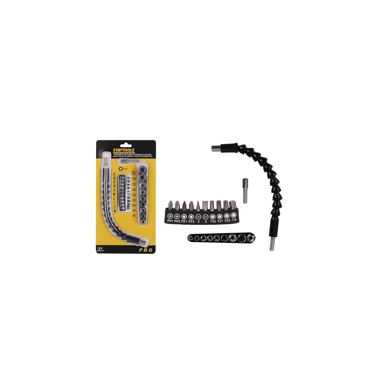 Kit Extensor Flexível para Parafusadeira com Bits e Soquetes